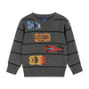 Heather Charcoal Racecar Intarsia Sweater | Grey