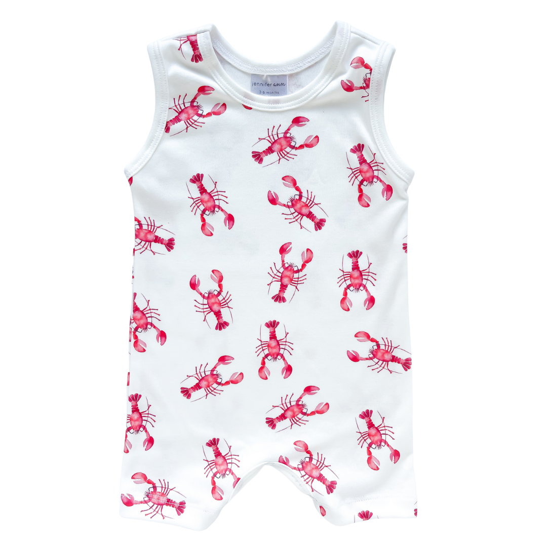 Organic Tank Romper - Lobsters