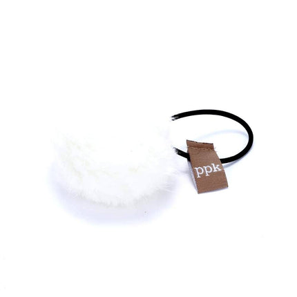 Girls Pompom Hair Ties - Black, White