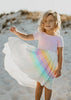 Kids Light Pink Pastel Rainbow Hi Lo Spring Easter Dress