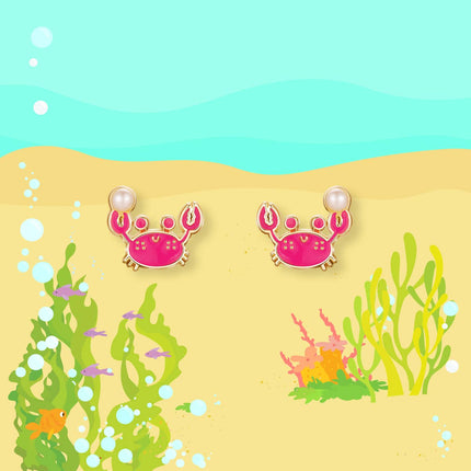 Happy Crab Children's Stud Earrings